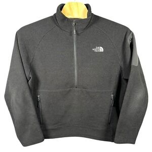The North Face Black Textured Fleece 1/2 Zip‎ Pullover Men's XL Jacket Polartec